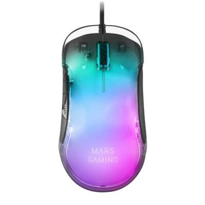 Ratón gaming mars gaming mmglow/ hasta 12800dpi/ negro